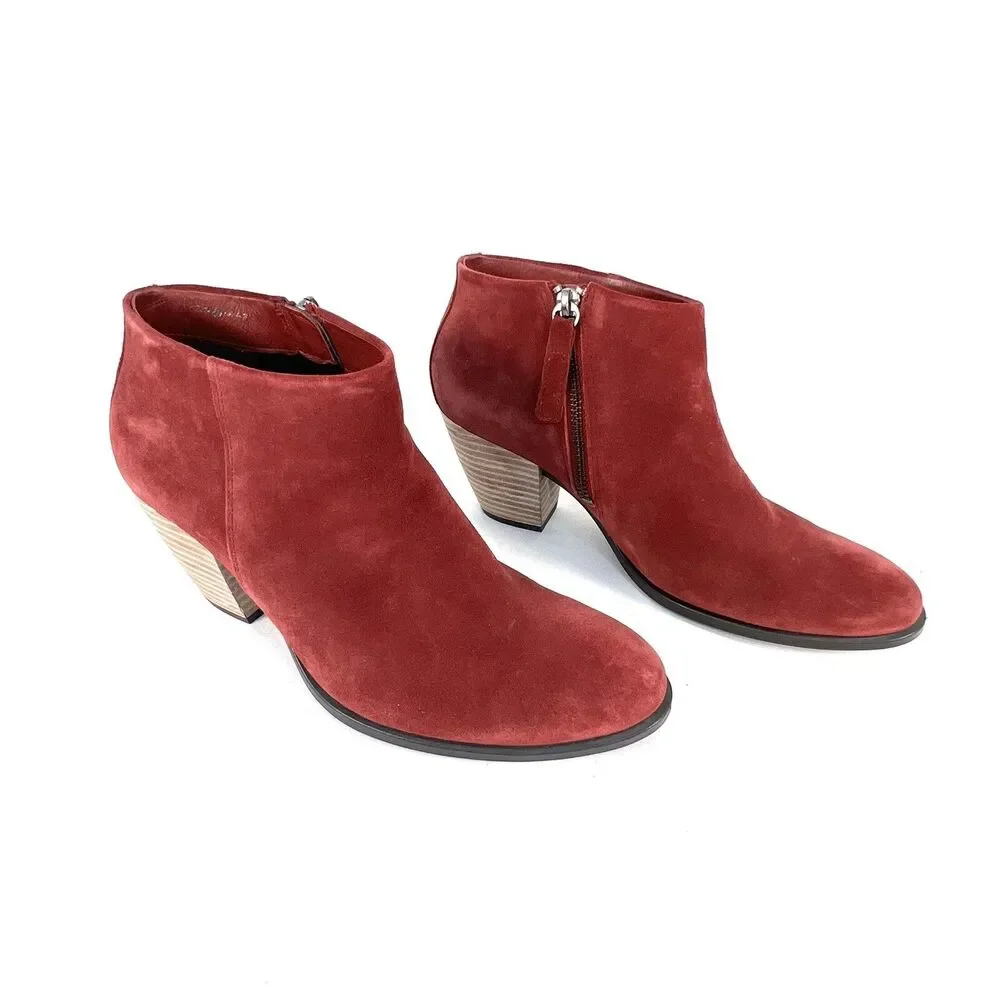 ECCO Women's Shape Western Ankle Boot Hydromax Fashion Syrah Suede EU40 US9-9.5